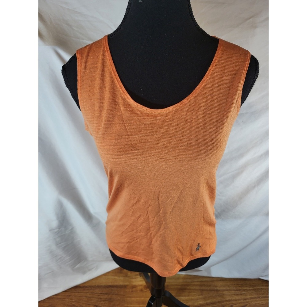 Smartwool Womens M Active Tank Top Relaxed Merino Wool Orange Sleeveless